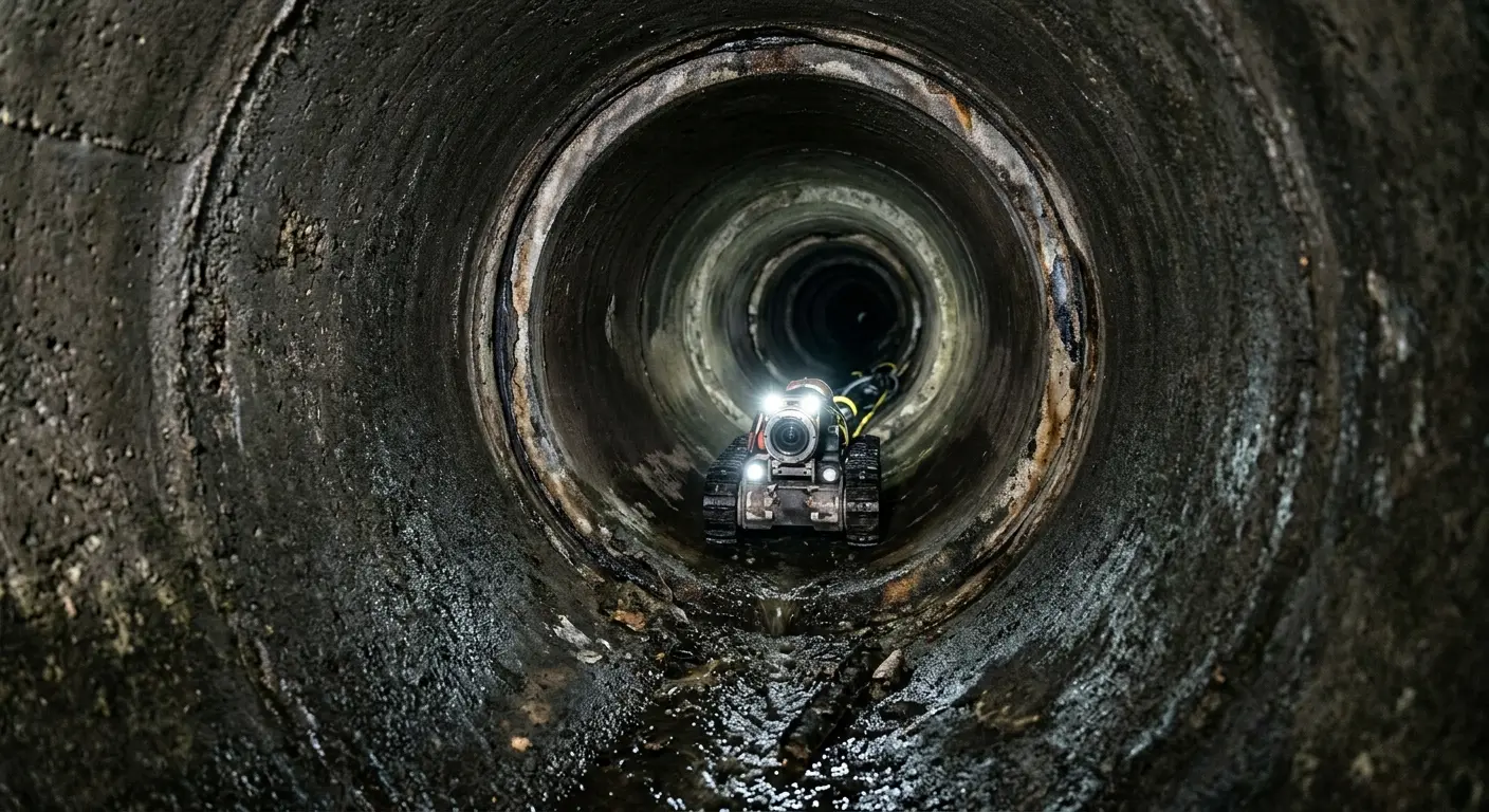 Robotic sewer camera inspecting pipe interior for Sewer Line Repair in Trinidad